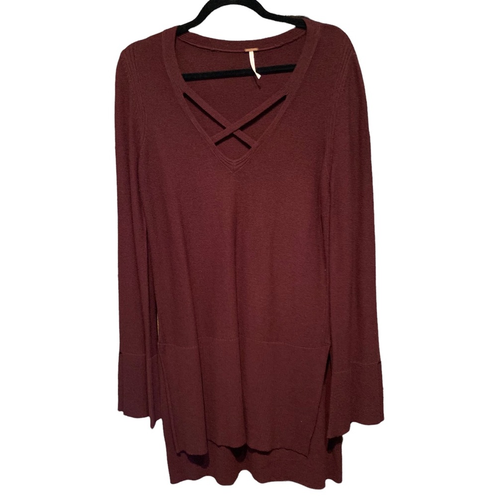 Free People Burgundy Sweater L